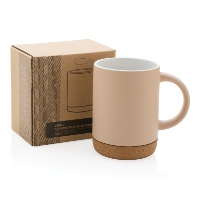 Taza cerámica con base de corcho 280 ml personalizada